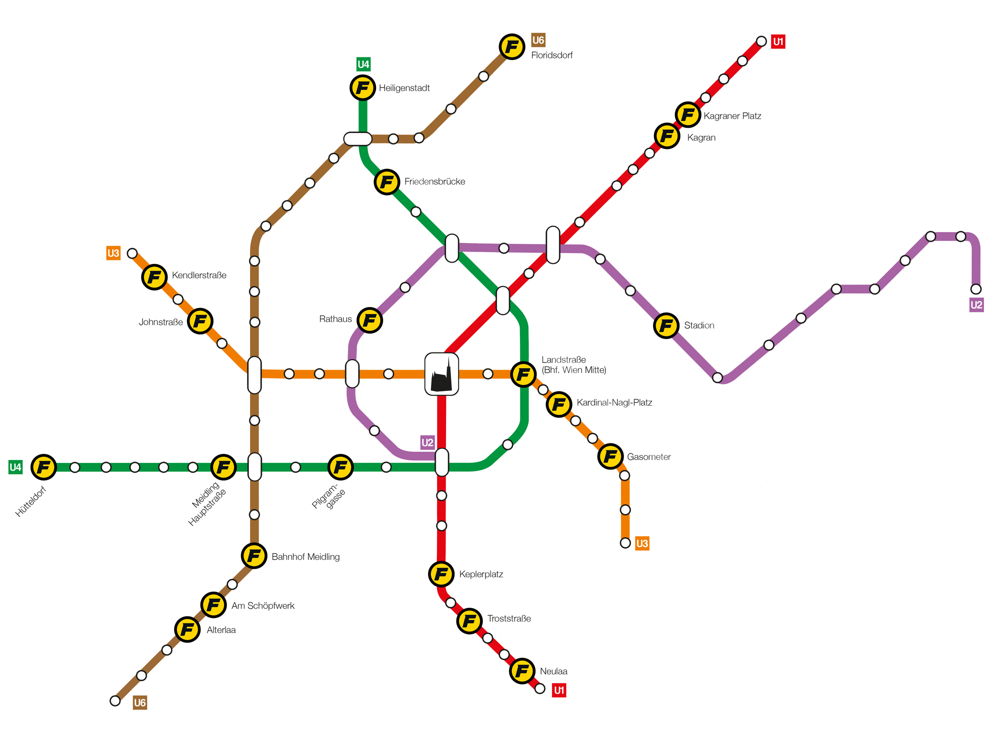 U-Bahn-Plan Wien mit FITINN-Studios